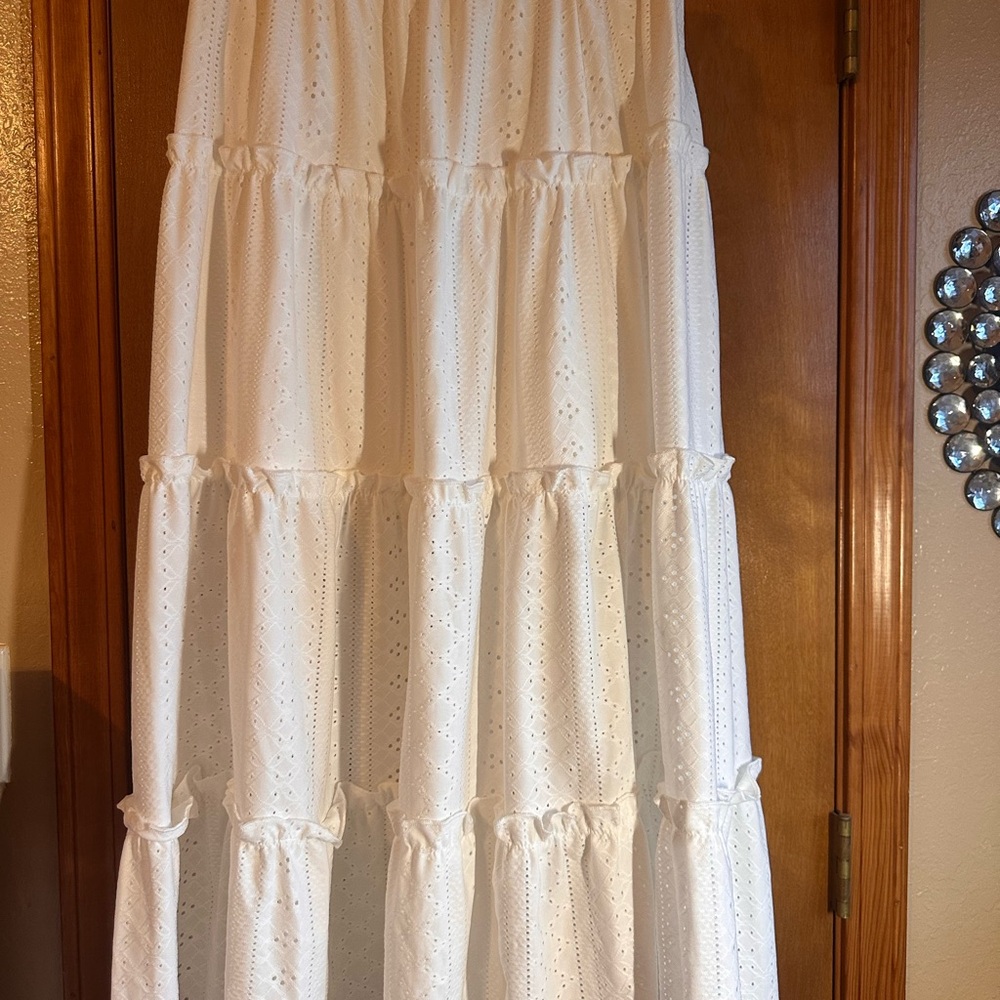 White Eyelet Maxi Dress